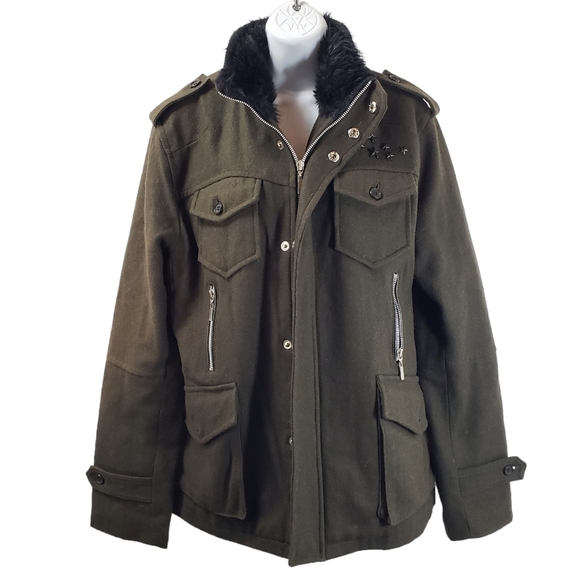 Khoon Womens Size Large Army Style Coat - Picture 1 of 7